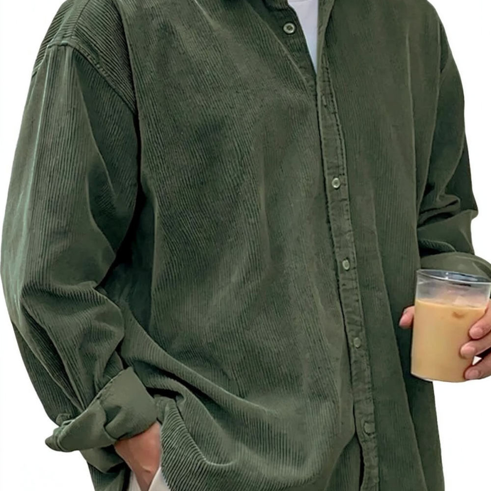 Mens Corduroy Shirts Long Slee - Corduroy Button Up Shirt Men ulasan dan harga