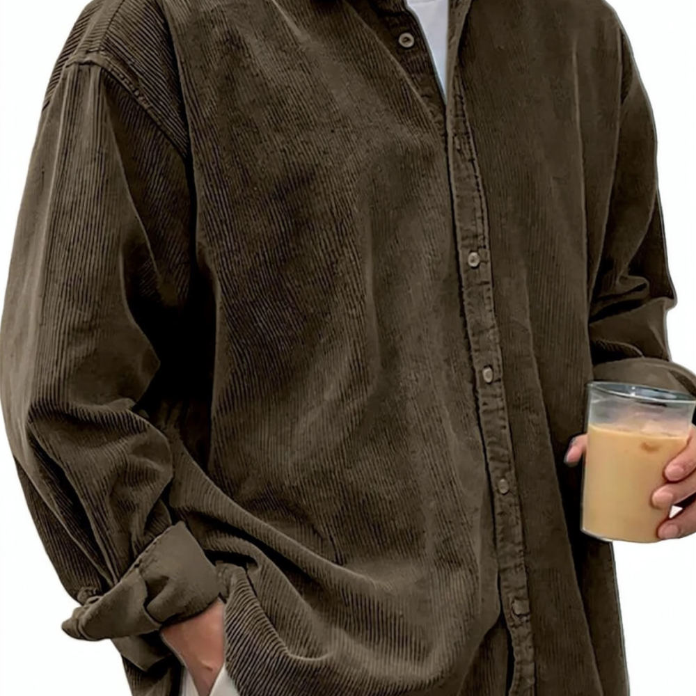 Mens Corduroy Shirts Long Slee - Corduroy Button Up Shirt Men ulasan dan harga