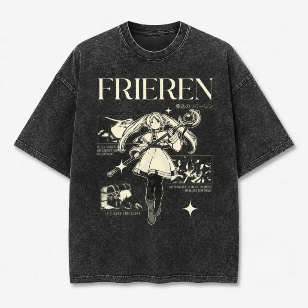 Vintage Frieren Anime Gift Aci - Acid Wash Vintage Graphic T Shirt ulasan dan harga