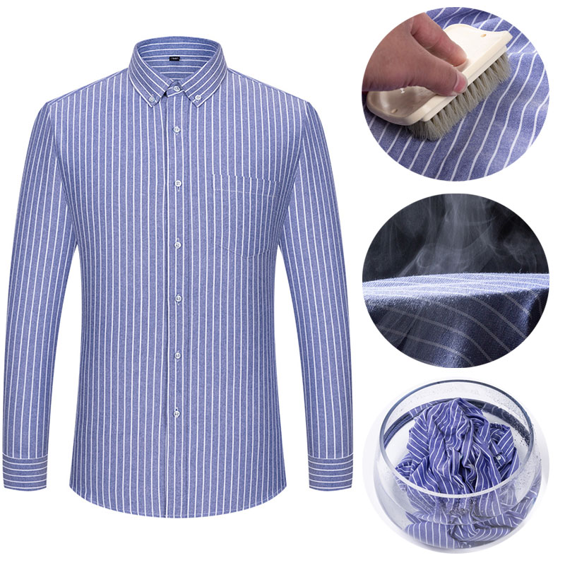 100% Cotton Breathable Men Oxf - Oxford Cotton Casual Shirt Business ulasan dan harga